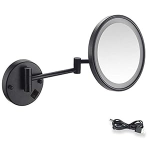 10X Vergroting Wandmontage Spiegels Make-up Scheerspiegel USB Oplaadbare LED Verlichte Badkamer Spiegel voor Hotel…