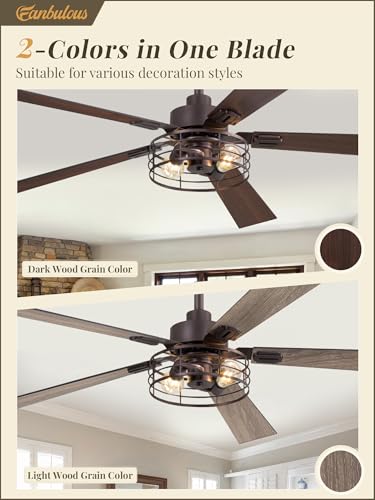 Image of Fanbulous 60 Inch Farmhouse Rustic Ceiling Fan with Light & Remote
