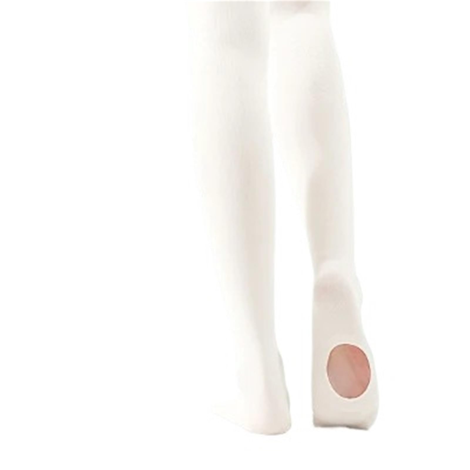 Medias Ballet Niña Women 60D Soft Microfiber Convertible Ballet Dance Tights Girls Leggings Seamless Pantyhose with Hole(White 2 Pairs,S 3-4 Year)