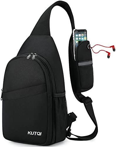 KUTQI Sling Backpack Crossbody Sling Bag for Women Men Travel Bag for Hiking Walking