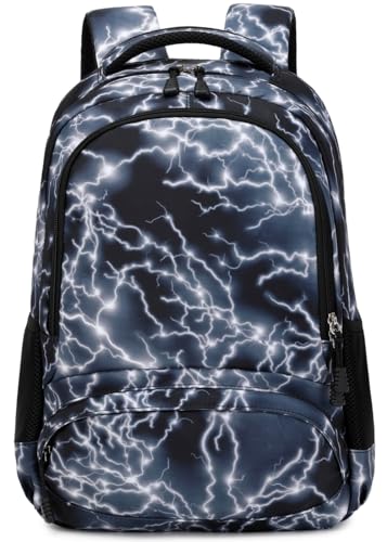 SOMBLG Sac a Dos Garcon Ado Cartable Ecole Sac à Dos College Sac Ados Adolescent École Primaire Scolaire Garçon Impermeable Enfant (02-Noir)