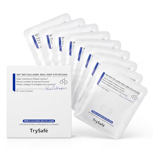 8 pairs PDRN & Calcium & Bio-Collagen Under Eye Patches 360° Fit, 6-in-1 Eye Patches for Puffy Eyes, Dark Circles & Wrinkles - Caffeine, Retinol, Hyaluronic, Kojic acid, Niacinamide | Korean Skin Care