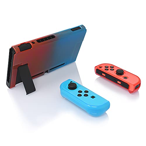Image of FYOUNG Switch Protective Case and Screen Protector Set, Dockable Cover Hard Shell for Switch Console Accessories, Travel-Friendly(Blue&Red, for Switch 1 6.3 inch)