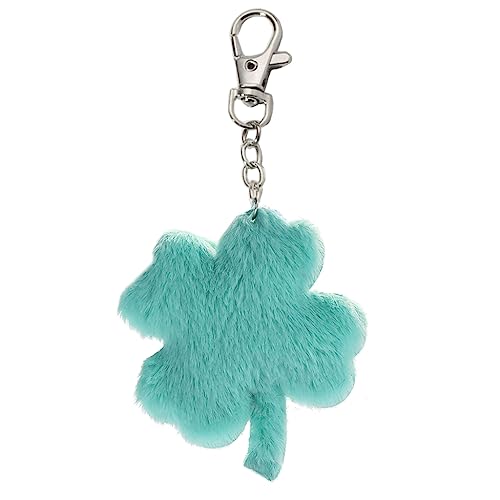 Fcnjsao Lindo llavero de trébol de cuatro hojas Kawaii de peluche con trébol de peluche, verde