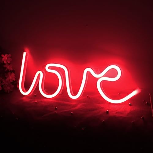 LOVE LED Enseigne au Néon Décoration Mariage Art Mural Décoration Néon Lumière Salon Veilleuse Chambre Maison Bar Hôtel Flexible Pratique à Transporter...
