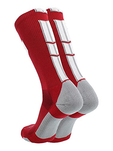 Tck Oklahoma Sooners Baseline 3.0 Crew Socks (Crimson/Grey/White, Medium) #TOP1