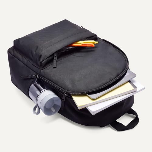 Image of Amazon Basics Backpack for School,Travel,Study with Padded Adjustable Shoulder Straps,Spacious Compartment,Water Bottle Pockets,Durable Classic Design,Black,(Pack of 8)