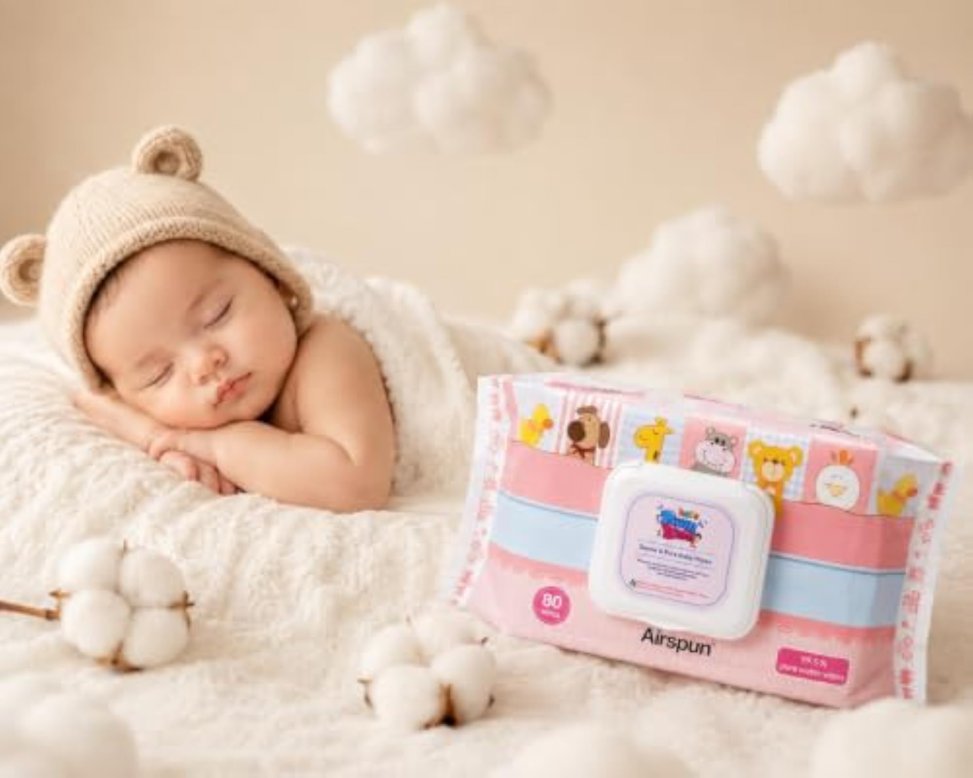 99.5% Pure Water Wipes, Biodegradable & Natural