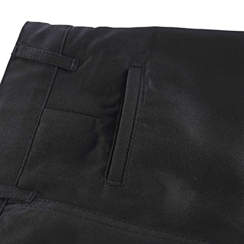 Image of Bienzoe Boys School Uniform Pants: Kids Adjustable Waist Flat Front Dress Trouser Suspender Pack
