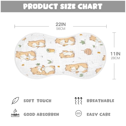 Cute Capybaras Burp Cloths Cotton Baby Washcloths,Large 22x11in Burping Cloth Absorbent and Soft for Newborn Baby Boys and Girls,2 Pack4