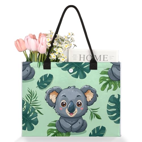 Koala Tropical Plants Tote Bag for Women Large Beach Bag Reusable Tote Bags for Work Travel Beach Shopping3