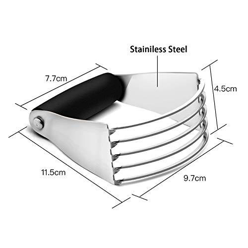 Dough Blender and Bench Scraper,Stainless Steel Pastry Cutter - Multipurpose Kitchen Tools for Baking Bread Butter and Pizza,Set of 2 Pack