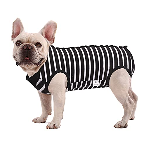 Image of SAWMONG Dog Recovery Suit, Recovery Suit for Dogs After Surgery, Dog Spay Surgical Suit for Female Dogs, Dog Onesie Bodysuit for Surgery Male Substitute E-Collar Cone, Black, X-Large