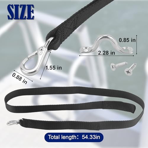 Sangle de traction pour échelle de ponton polyester noir de 2,5 cm