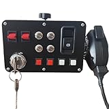 Simulator American Truck Button Box für G27/G29/G920/G923 mit Mikrofon PTT; PC 16 anpassbare Taste Zentrale Steuerbox ATS / ETS2 für MOZA R3 / R5 / R9 / R12 Basis (Black)