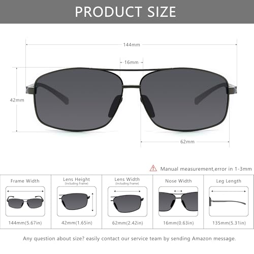 Image of SUNGAIT UV protection Ultra Lightweight Rectangular Polarized Sunglasses