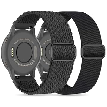 Laband Pulseira de relógio de nylon trançado de 18 mm compatível com Garmin Venu 2S/Venu 3S/Venu 4 de 41 mm/Vivoactive 4S/Vivomove 3S/Forerunner 255S/Forerunner 265S, pulseira macia de liberação