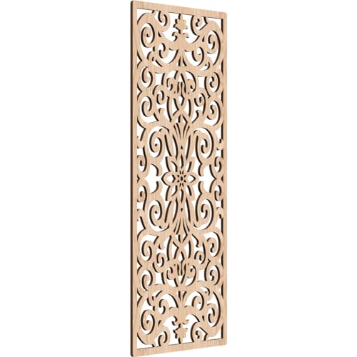 Image of Buel Decorative Pierced Fretwork Wood Wall Panels, 15 3 /8 inchW x 39 3 /8 inchH x 3 /8 inchT, Red Oak