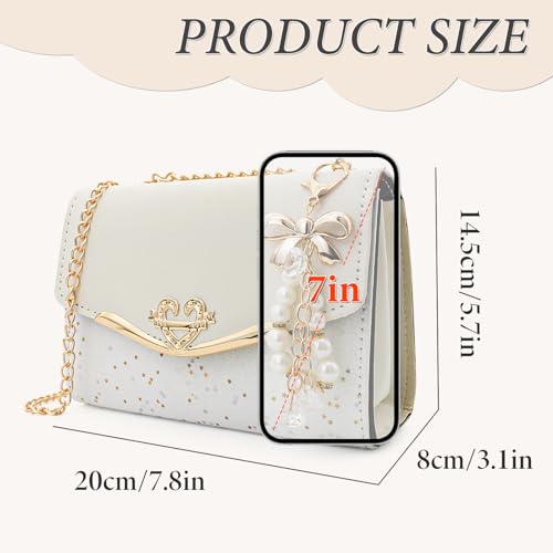 FuninCrea Shoulder Bag for Women, Leather Chain Strap Crossbody Bags Ladies Trendy Large Handbags Womens Purses Sling Bag2