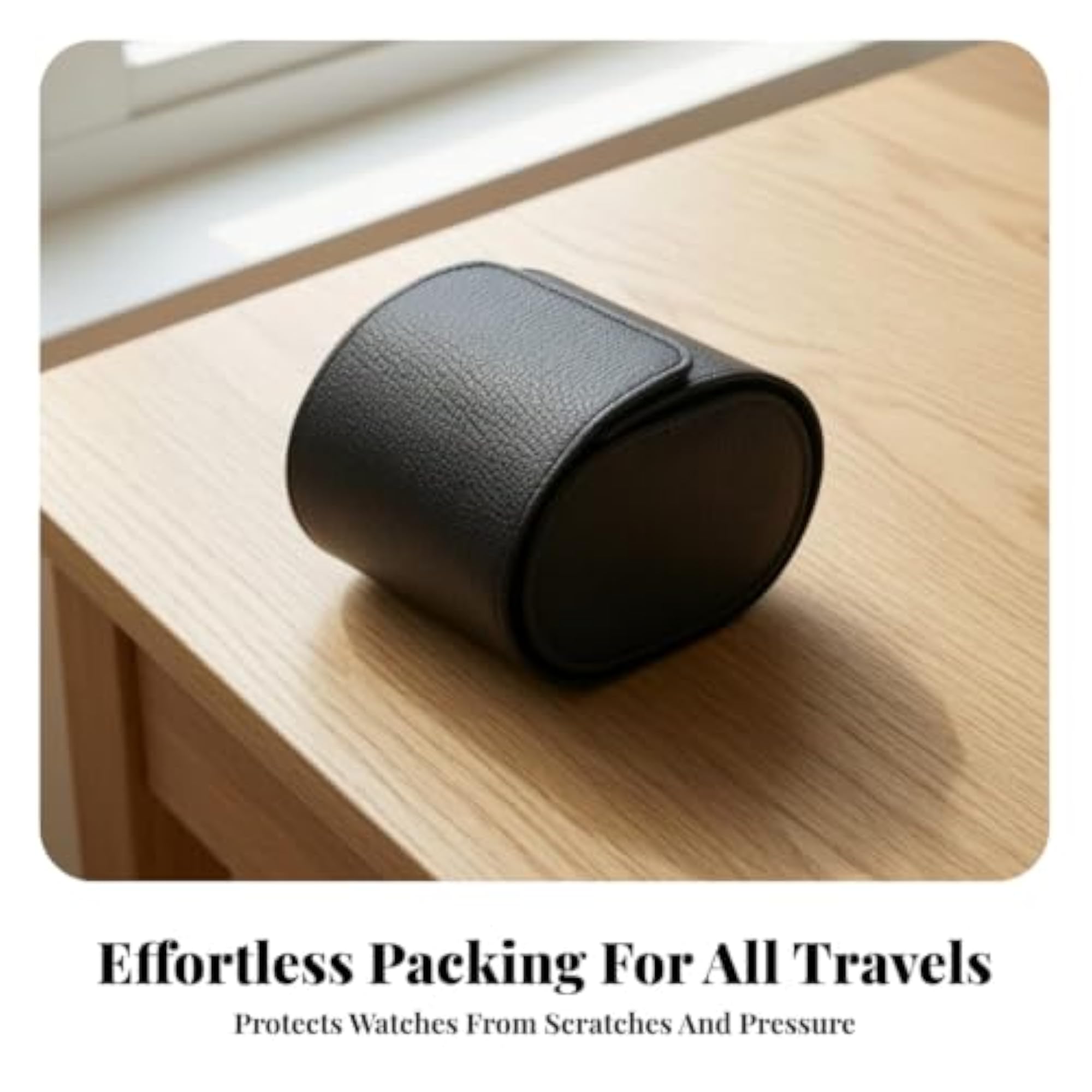 PU Leather Travel Watch Case, Scratch Resistant