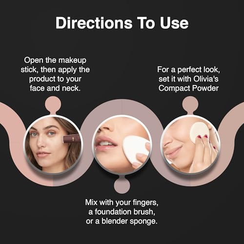 Image of Olivia Instant Waterproof Makeup Stick with SPF 12-05 Touch & Glow | 3-in-1 Foundation, Concealer & Moisturizer | Sweatproof, Long-Lasting Base Makeup | Evens Skin Tone & Hides Blemishes