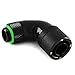 Bitspower G1/4" to 7/16" ID, 5/8" OD Compression Fitting CC6 Ultimate for Soft Tubing, 90 Degree Triple Rotary, Matte Black