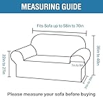 H.VERSAILTEX Couch Covers for 2 Cushion Sofa 1 Piece Stretch Loveseat Slipcover Pet Dog Universal Slip Cover Love Seat Covers Upgrade Thick Jacquard Fabric with Spiral Pattern(58"-70", Sea Grass) - Image 2