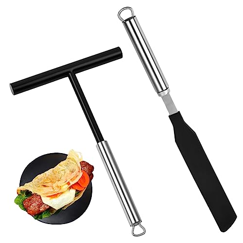 Mastrad F12500 Rullo Spandi Crêpes In Silicone Nero - Spatola Flessibile Antigraffio Per Padelle - 3