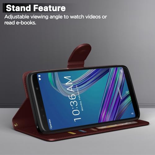 Image of Pikkme Asus Max Pro M1 Flip Cover Card Holder Wallet Stand Shock Proof Magnetic Closure 360 Degree Complete Protection Flip Case for ASUS Zenfone Max Pro M1 Brown