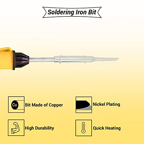Image of Walkers Basic Bundle Electric 25W Soldering Iron Machine Tool Kit - Set of 9 with Flux Paste and Wire 25 W Simple (Flat Tip)