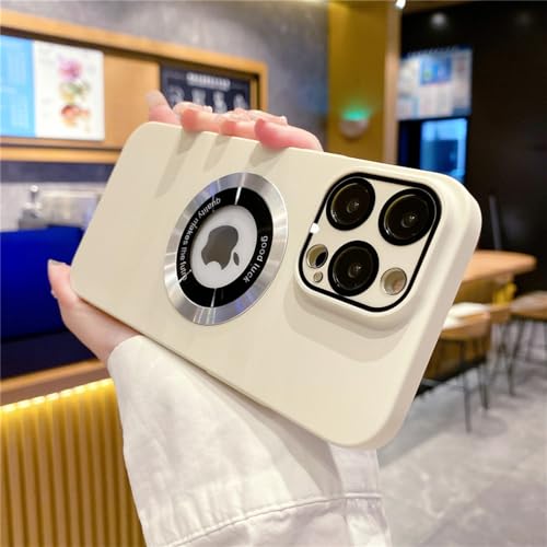 Coque rigide en PC de luxe pour iPhone 12 Pro avec anneau magnétique blanc