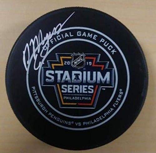 Phil Myers Flyers Autographed 2019 Stadium Series Hockey Game Puck