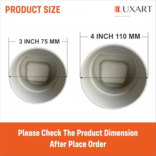 Image of LUXART PVC Drain Backflow Valve Combo (3 inch & 4 inch) - Heavy-Duty Anti-Rat, Anti-Snake & Pest Stopper | Premium Non-Return Water Valve with Strainer Caps for Indoor & Outdoor Sewer Protection