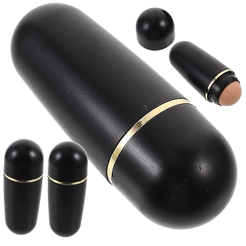 Beatifufu 4pcs Volcanic Stone Oil Absorbing Face Mutitool Roller - Oil & Water Absorbing, Portable, Durable, Beige