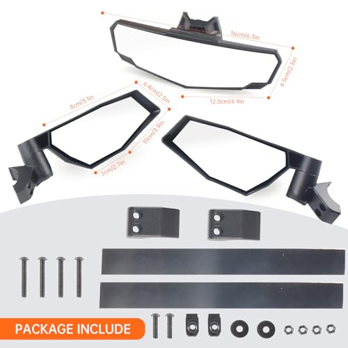 CUSAUTV Side & Center Rearview Mirrors for RZR XP 1000 2024+ by CUSAUTV - Image 5
