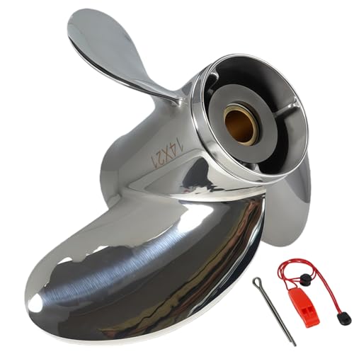 QIKIRUO Außenbordpropeller aus Edelstahl, 50 PS, 60 PS, 75 PS, 80 PS, 90 PS, 100 PS, 115 PS, 130 PS, für Yamaha-Motor, 15 Spline-Zähne, rechts