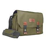 Mantona Borsa per fotocamera Milano grande (custodia universale alla moda per fotocamere reflex digitali e fotocamere di sistema più accessori, vintage, grigio oliva)