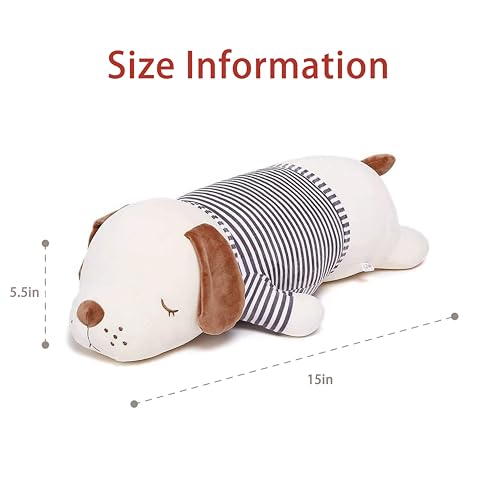 Image of Niuniu Daddy 1.9 lbs Weighted Dog Stuffed Animals, Plush Pillow for Kids | 15 in 1.9 lbs, Heavy sensory lap pad, lying body pillow for sleeping, machine wash, huggable gift, cute plushies