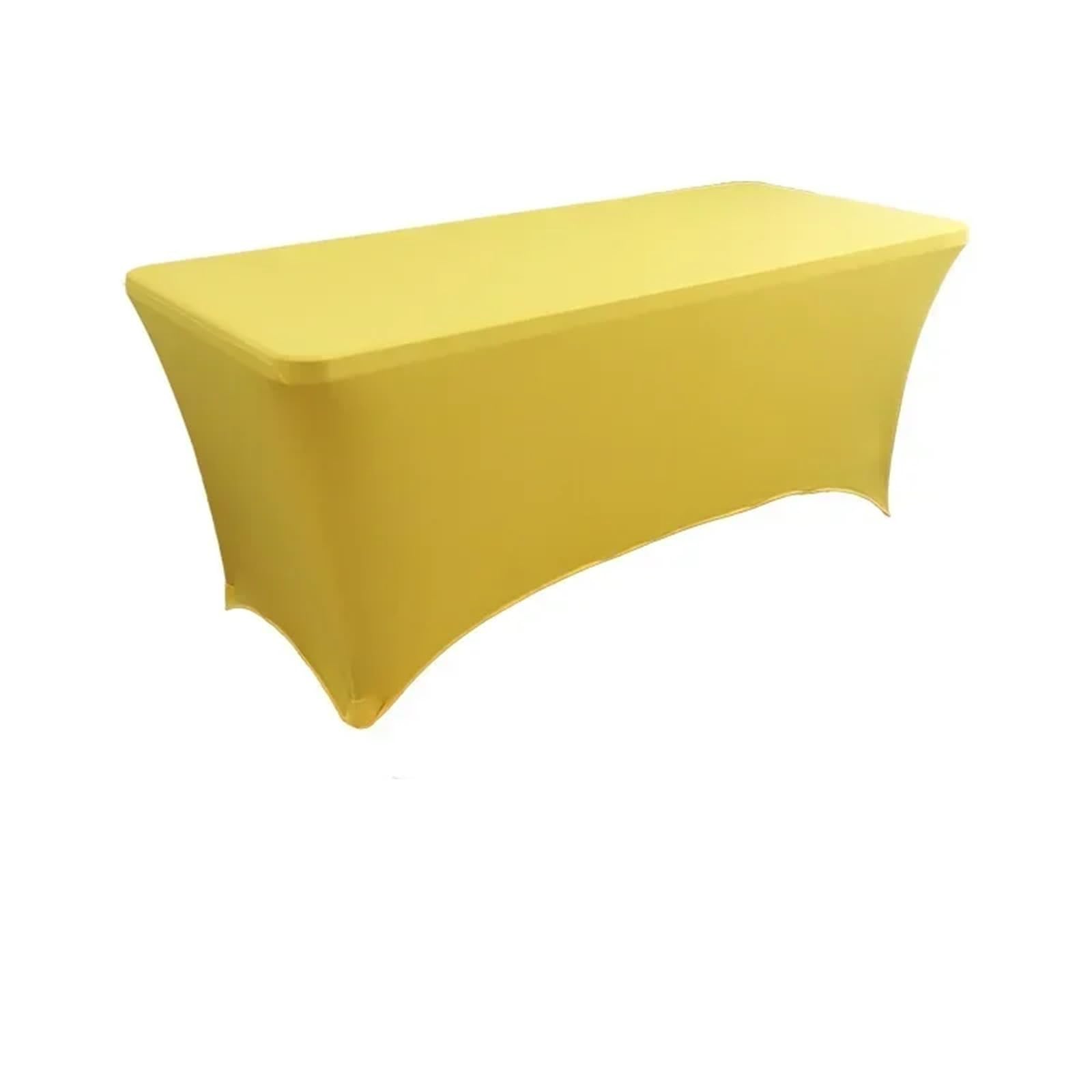 SNGUOQ 4pcs Spandex Tablecloth Stretch Wedding Hotel Birthday Table Cover For 4ft 5ft 6ft 8ft Folding Cocktail For Event, Wedding(Yellow,5FT (152x75x75cm))