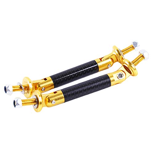 Botreelife 2 Pcs Universal Car Front Rear Bumper Protector Adjustable Splitter Rod Support (Gold)