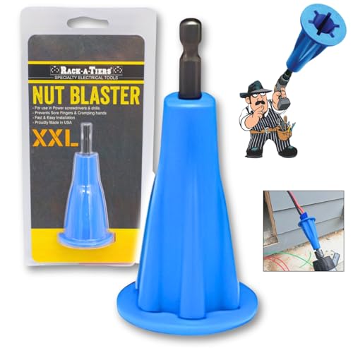 Rack-A-Tiers Nut Blaster (XXL 7/8 Opening) - Universal Wire Nut Twister Wire Twisting Tool Wire Nut Driver Wire Connector Drill Attachment Wire Twister with 1/4 Hex Shank (72102)