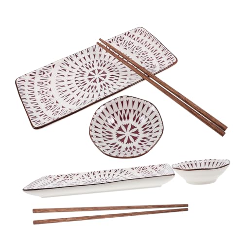 Set de 2 platos para servir sushi estilo japonés cerámicos