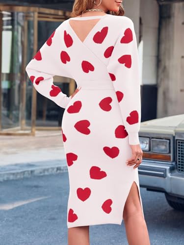 Image of Chang Yun Women's Long Maxi Sweater Dresses Sexy Wrap Batwing V Neck Slit Open Back Holiday Bodycon Dress with Belt