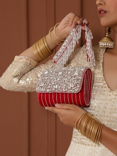 Image of THE TAN CLAN Grace Beige Flap Over Clutches for women Bag for Women- Elegant Evening Handbag, Stylish Purse, Perfect for Parties, and Special Occasions