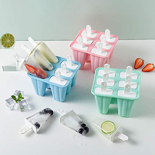 Ice Lolly Mould 6 Pieces Reusable Silicone Popsicle Mold Easy to Remove Ice Lolly Maker - BPA Free Ice Pop Mould (Green) - Image 6