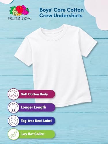 Image of Fruit of The Loom Boys' Eversoft Cotton Undershirts, T Shirts & Tank Tops