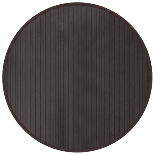 vidaXL Tapis Rond Marron foncé 100 cm Bambou, Tapis de Salon, Tapis de Cuisine, Tapis Rond, Tapis de Chambre à Coucher, Tapis de Salle de Bain