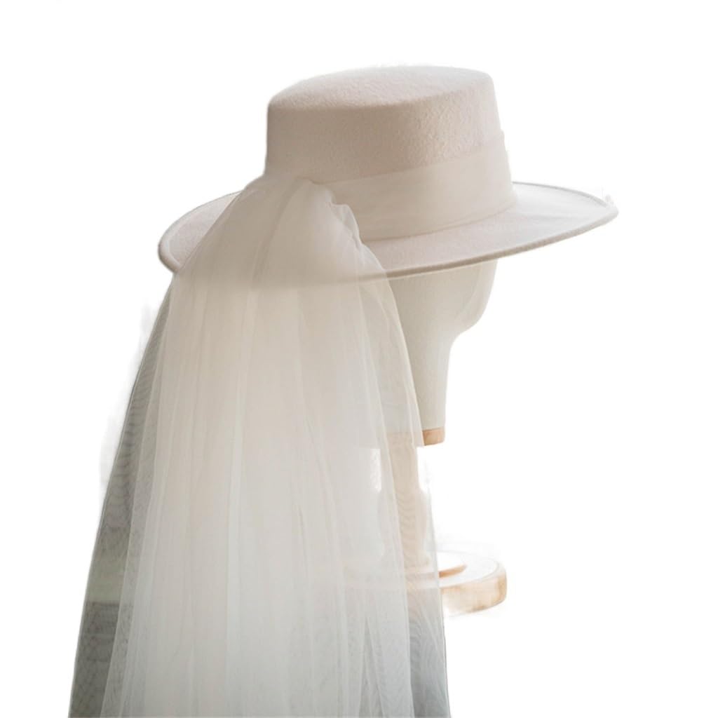Chapeau melon femme en tweed premium - Coiffe à dessus plat style rétro français
