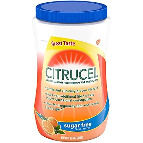 Citrucel Sugar Free Fiber Powder for Occasional Constipation Relief, Methylcellulose Fiber Powder, Orange Flavor - 32 Ounces Cover