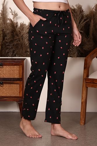 Image of KSHS Women Cotton Pajama Printed Relax Fit Lower | Soft Breathable Night Wear Pajama for Women | Casual Lounge Wear Cotton Bottom for Comfort Fit Daily Wear